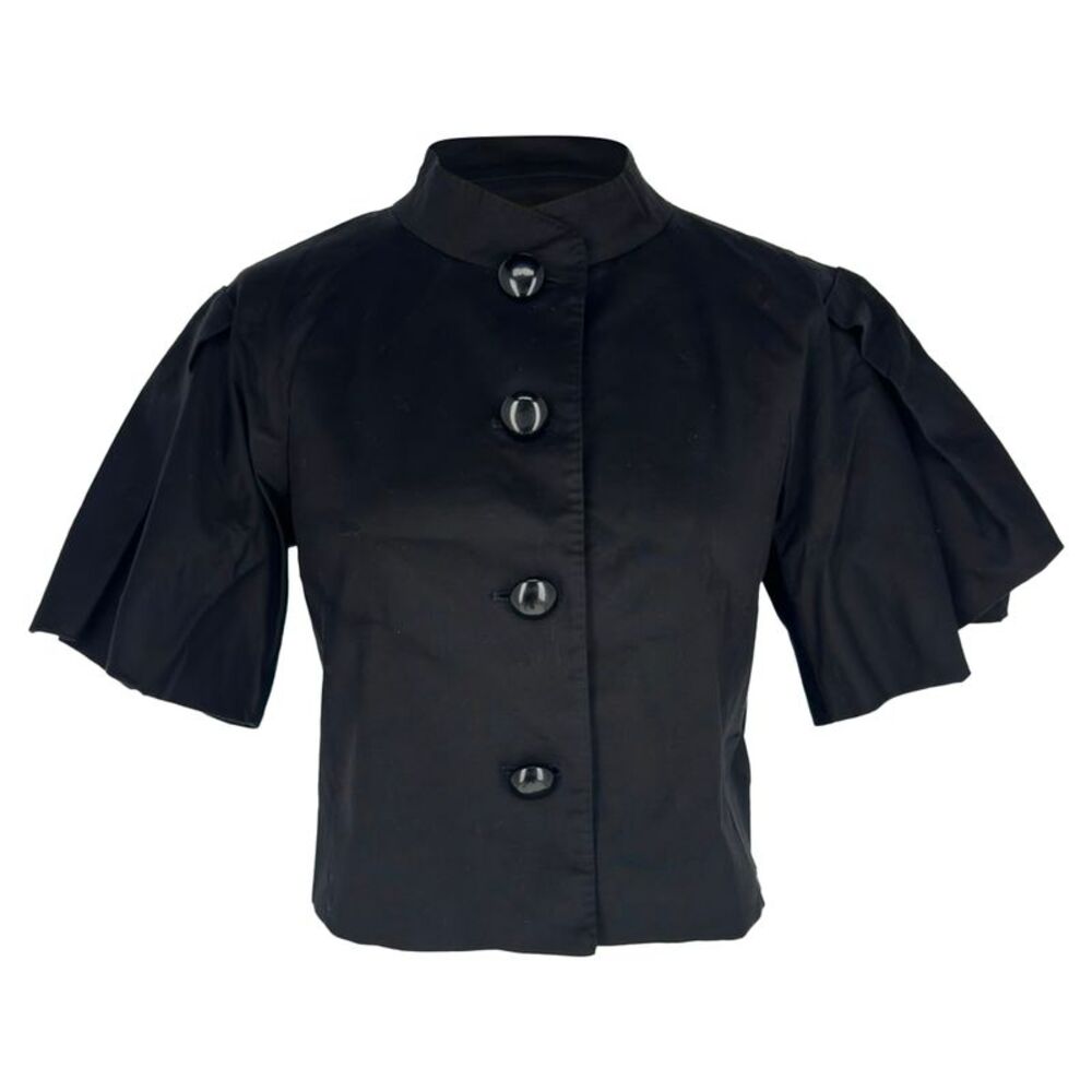 Moschino Cheap and Chic Puffed Sleeve Blouse in Black Cotton
